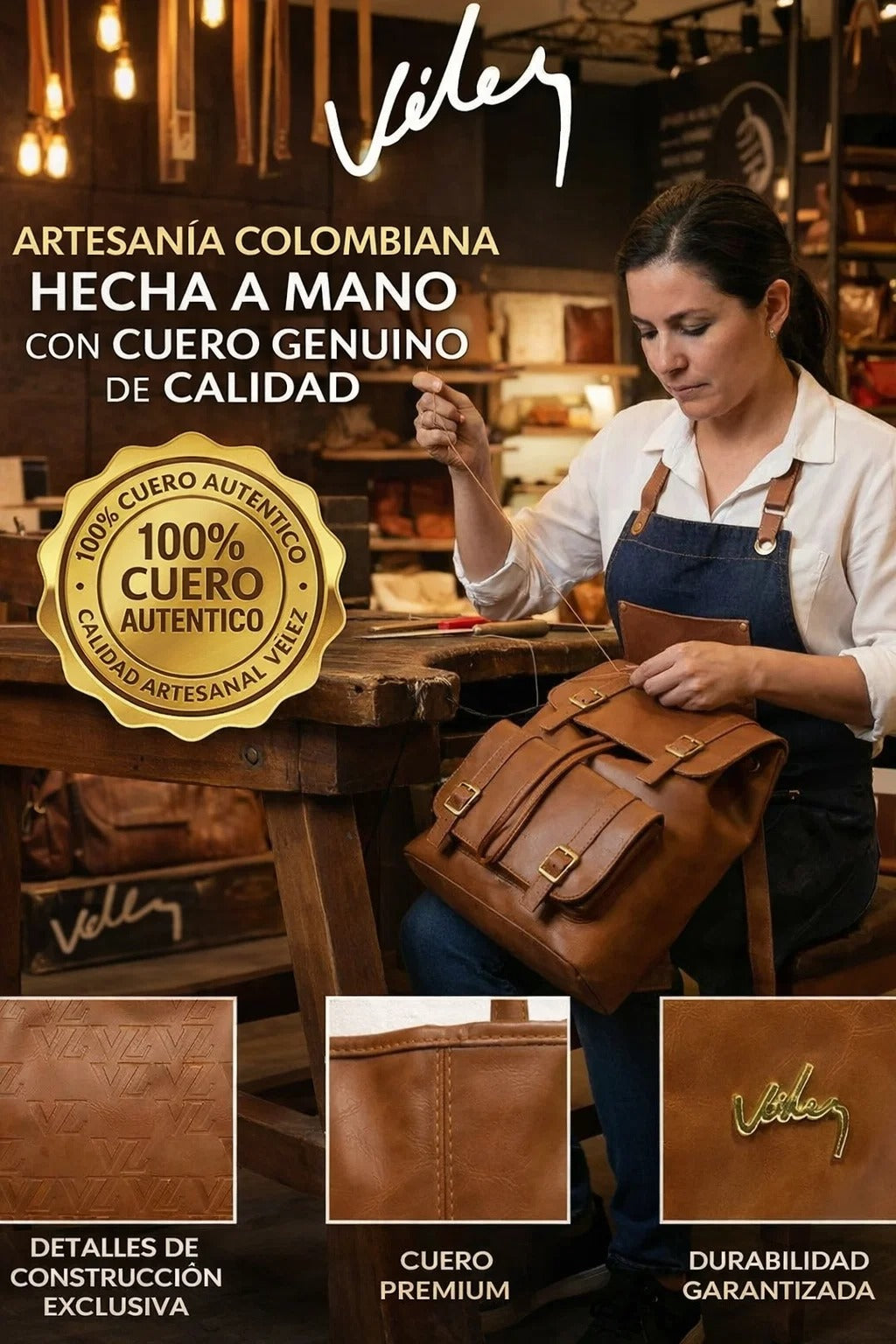 Morral VLZ Cuero Legítimo Más Deseado – Oferta especial 80% OFF 🎁